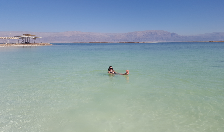 Floating in the Dead Sea